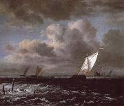 Jacob van Ruisdael Sailing vessels in a Fresh Breeze china oil painting artist